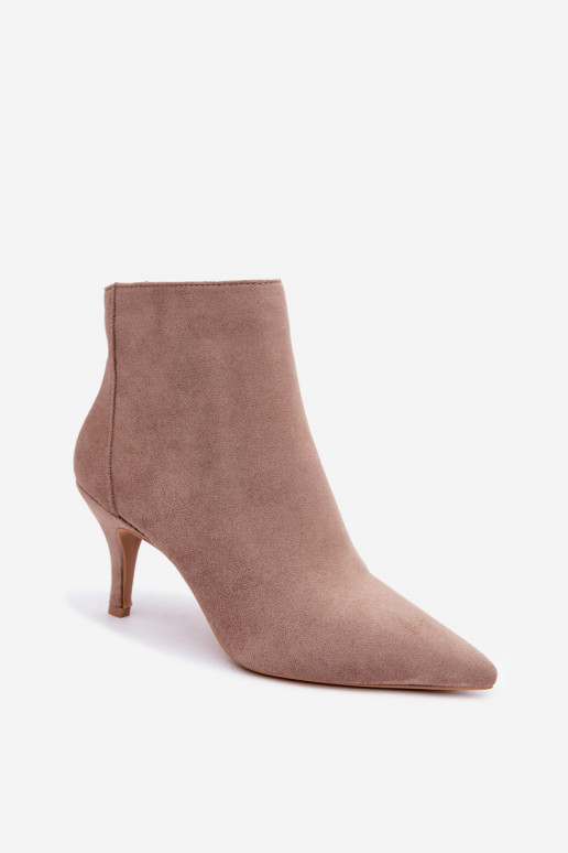 Bottines kaki en suède synthétique avec talons aiguilles Niretta