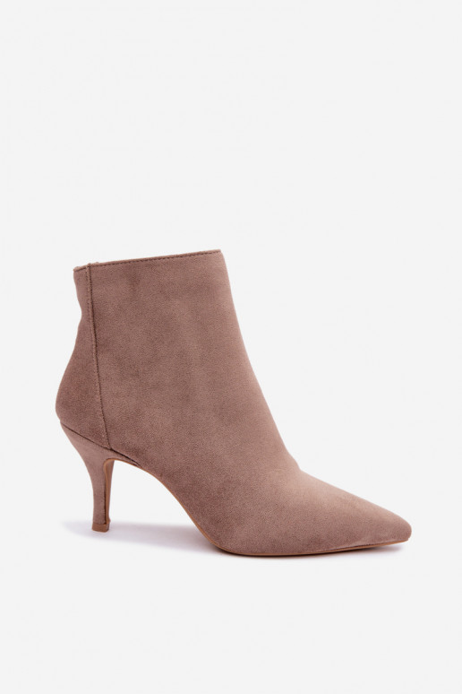 Bottines kaki en suède synthétique avec talons aiguilles Niretta
