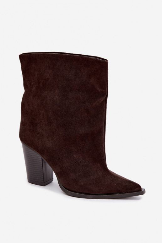 Bottines femmes à bout pointu couleur chocolat Hileta