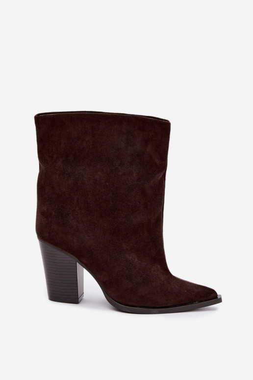 Bottines femmes à bout pointu couleur chocolat Hileta