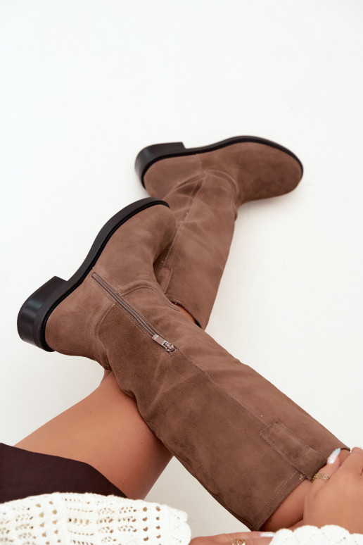 Bottes brunes en daim isolées Ashmere
