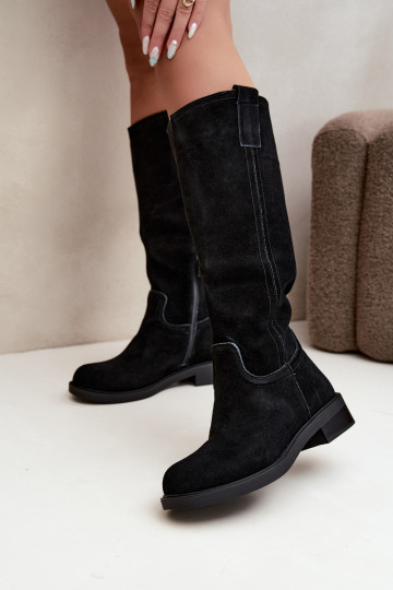 Bottes noires en daim isolées Ashmere
