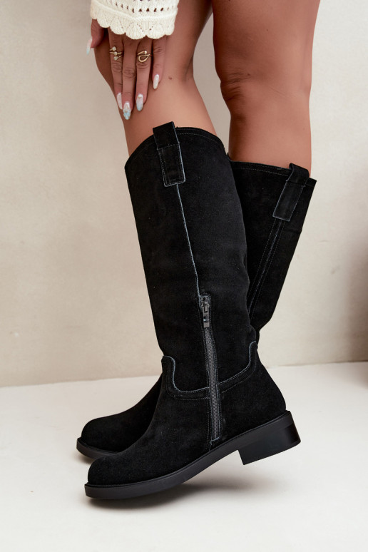 Bottes noires en daim isolées Ashmere