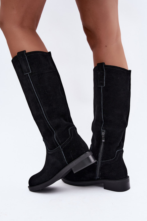 Bottes noires en daim isolées Ashmere