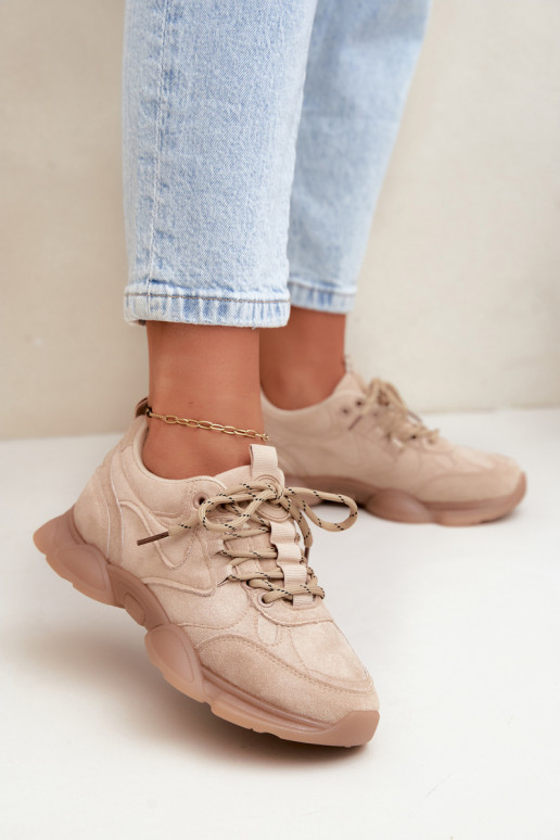 Baskets pour femmes en couleur sable Shaley