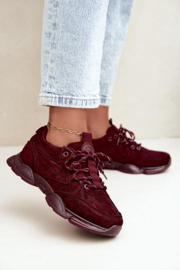 Baskets pour femmes en couleur bordeaux Shaley