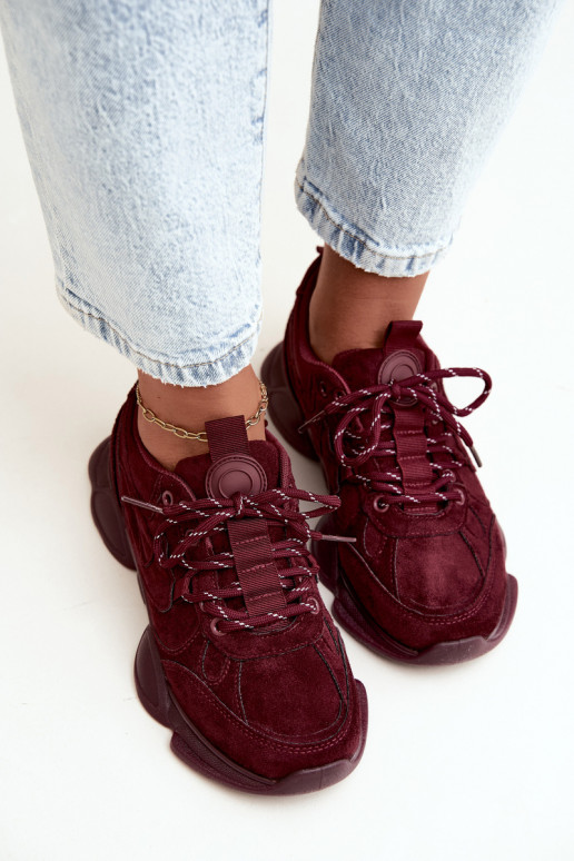 Baskets pour femmes en couleur bordeaux Shaley