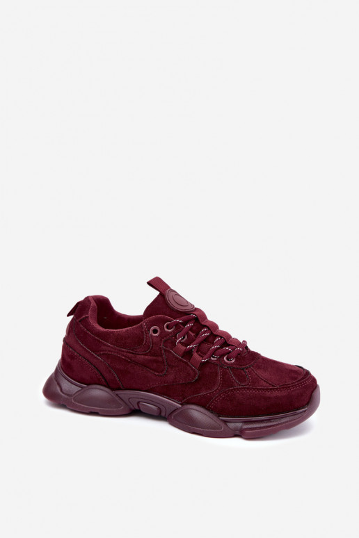 Baskets pour femmes en couleur bordeaux Shaley