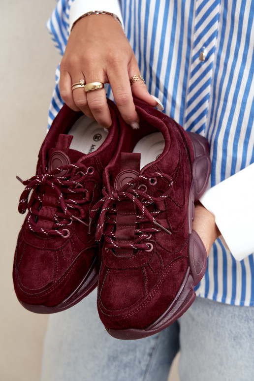 Baskets pour femmes en couleur bordeaux Shaley