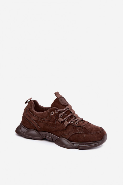 Baskets pour femmes en couleur chocolat Shaley