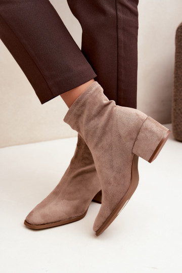 Bottines à talons pour femmes de type Klocek en couleur kaki Rosley