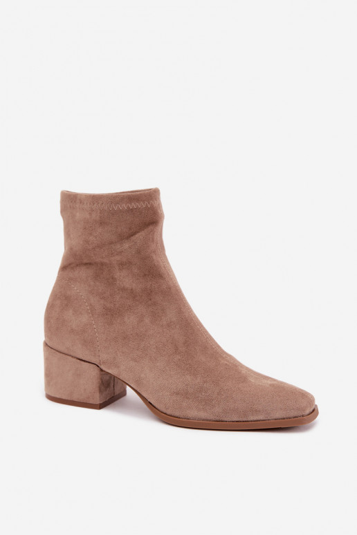 Bottines à talons pour femmes de type Klocek en couleur kaki Rosley