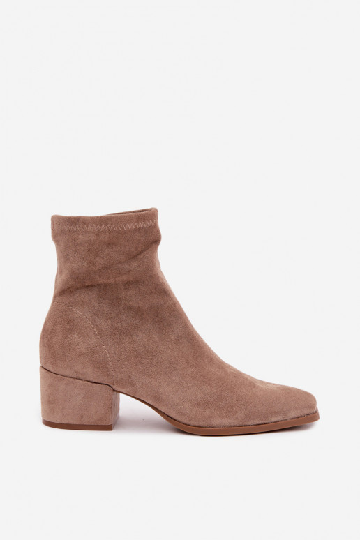 Bottines à talons pour femmes de type Klocek en couleur kaki Rosley