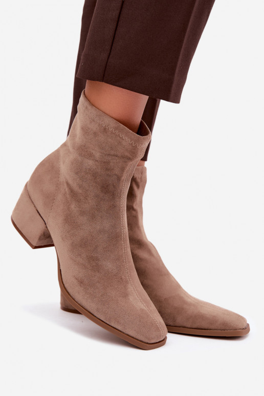 Bottines à talons pour femmes de type Klocek en couleur kaki Rosley