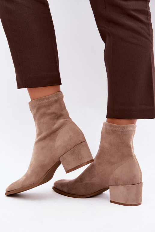Bottines à talons pour femmes de type Klocek en couleur kaki Rosley