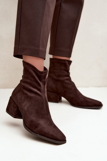 Bottines à talons pour femmes de type Klocek en couleur chocolat Rosley