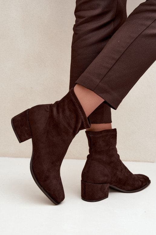 Bottines à talons pour femmes de type Klocek en couleur chocolat Rosley
