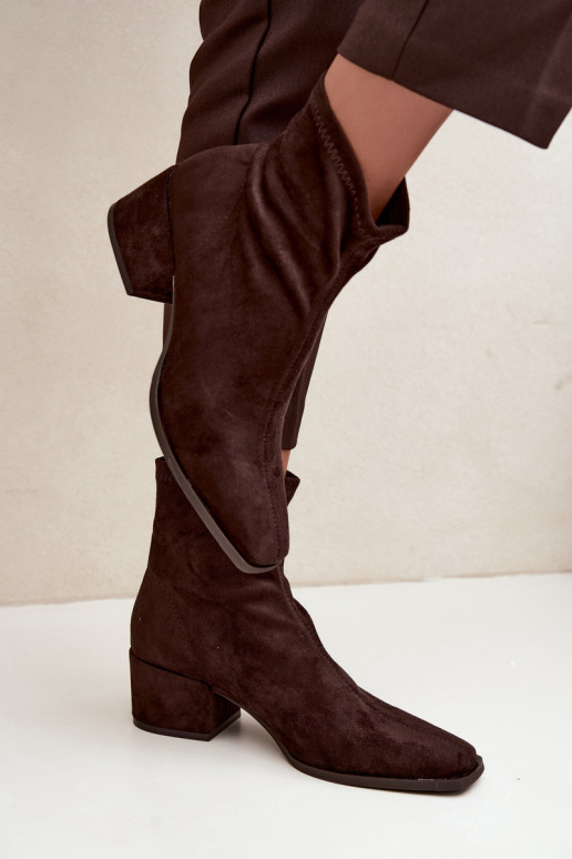 Bottines à talons pour femmes de type Klocek en couleur chocolat Rosley