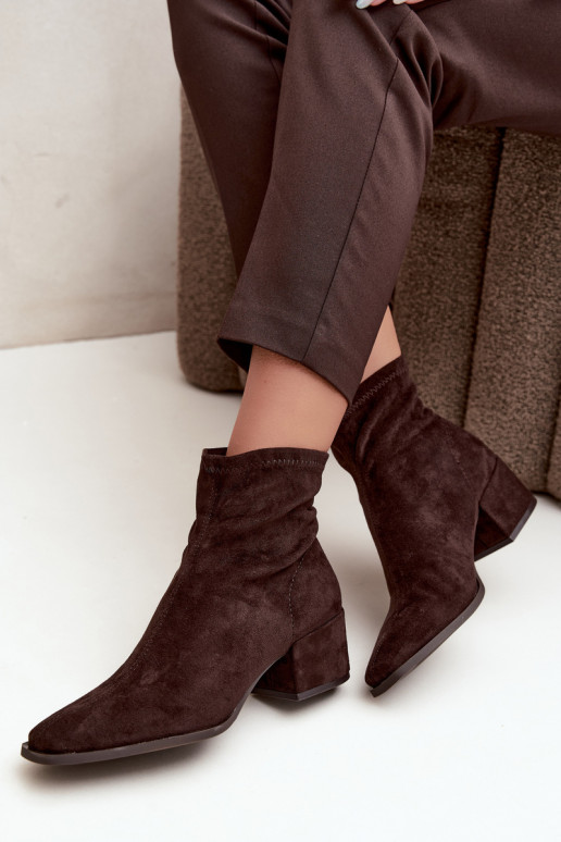 Bottines à talons pour femmes de type Klocek en couleur chocolat Rosley