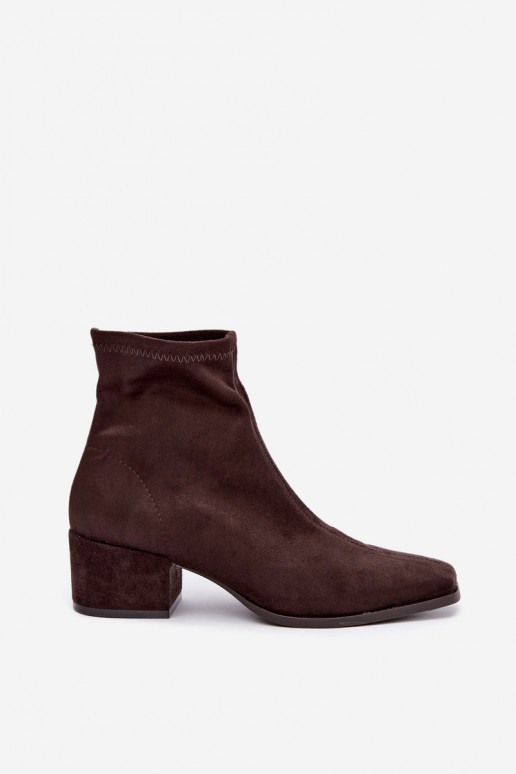 Bottines à talons pour femmes de type Klocek en couleur chocolat Rosley
