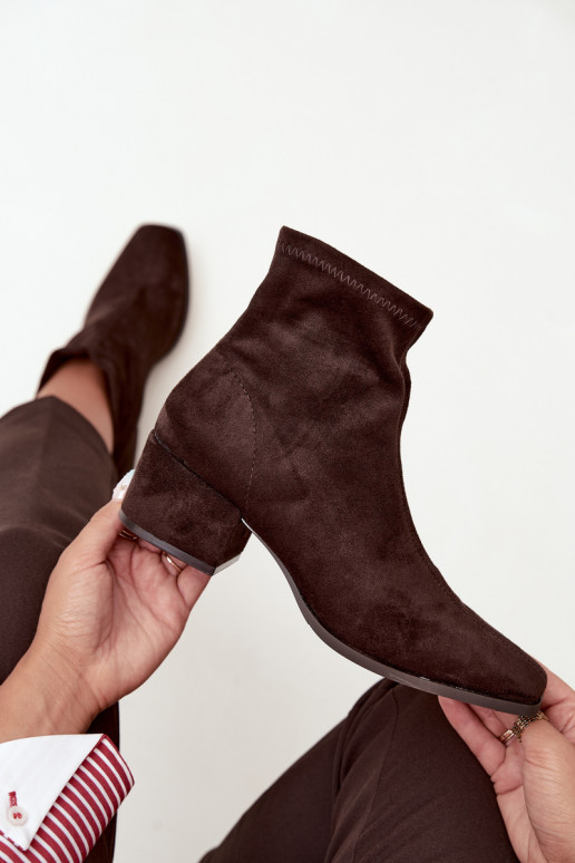 Bottines à talons pour femmes de type Klocek en couleur chocolat Rosley