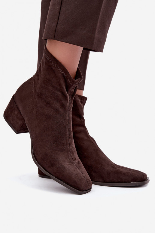 Bottines à talons pour femmes de type Klocek en couleur chocolat Rosley