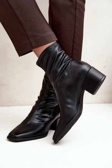 Bottines à talons pour femmes de type Klocek en simili cuir noir Rosley 2
