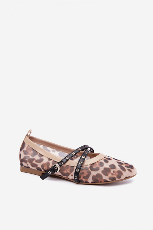Ballerines en mesh avec des sangles et imprimé léopard Orley