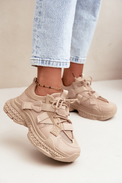 sneakers à rayures en couleur sable Ellery