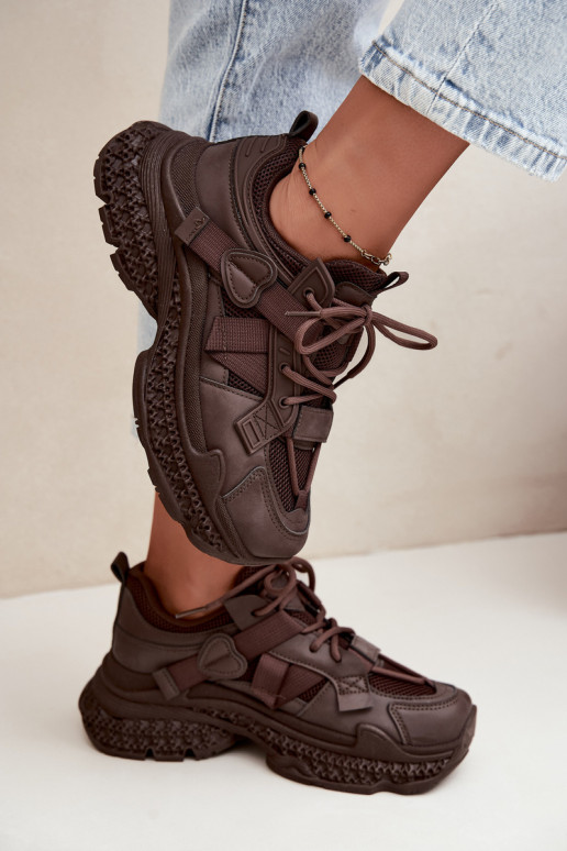 sneakers à rayures en couleur chocolat Ellery