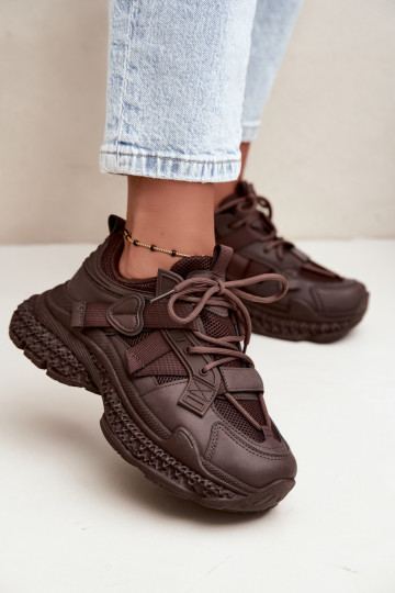 sneakers à rayures en couleur chocolat Ellery 2