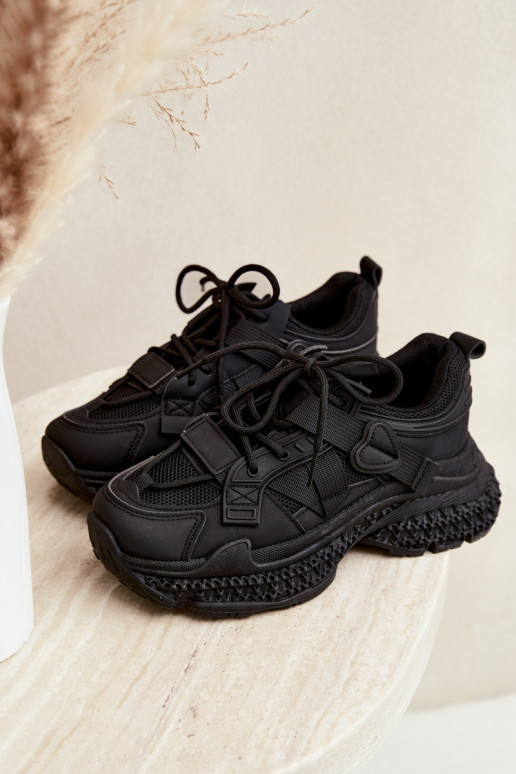 sneakers à rayures en couleur noire Ellery