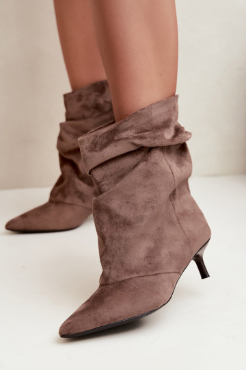 bottines slouchy à enfiler avec talons en couleur kaki Farren 2