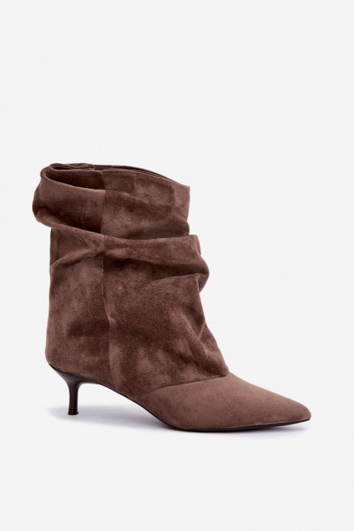 bottines slouchy à enfiler avec talons en couleur kaki Farren