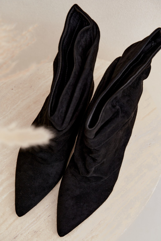 bottines slouchy à enfiler avec talons en couleur noire Farren