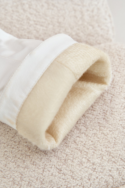 bottes longues en fausse fourrure sur la tige en cuir synthétique blanc Drelia
