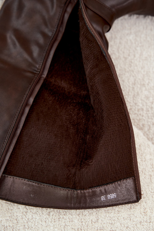 bottes longues pour femmes avec boucles en couleur chocolat Elland