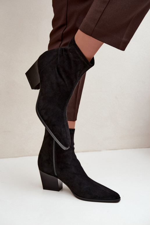 bottines pour femmes avec talons inclinés en noir Atina