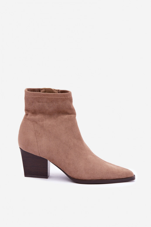 bottines pour femmes avec talons inclinés en couleur sable Atina