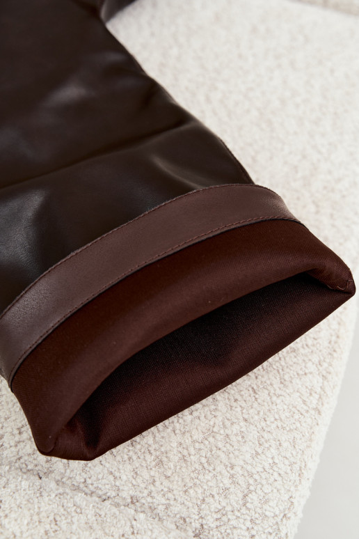 bottes hautes pour femmes avec talons larges et broderie décorative en chocolat Gresa