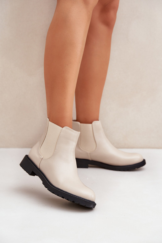 bottines élégantes pour femmes avec talons larges en sable