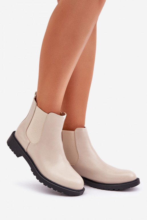 bottines élégantes pour femmes avec talons larges en sable