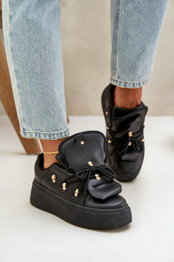baskets pour femmes avec plateforme en noir