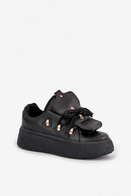 baskets pour femmes avec plateforme en noir