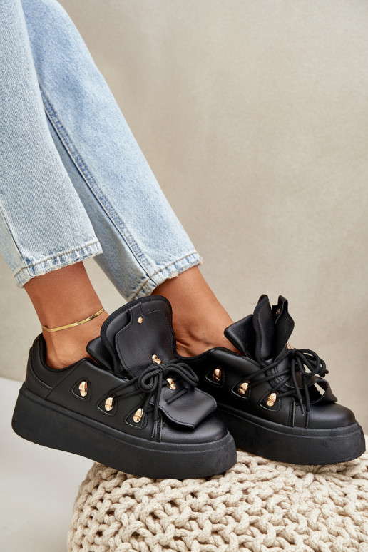 baskets pour femmes avec plateforme en noir