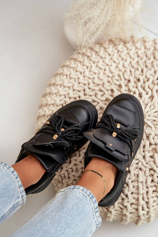 baskets pour femmes avec plateforme en noir