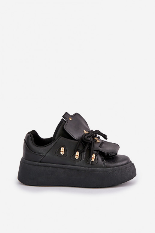 baskets pour femmes avec plateforme en noir