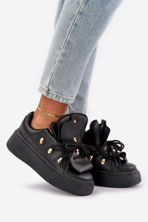 baskets pour femmes avec plateforme en noir