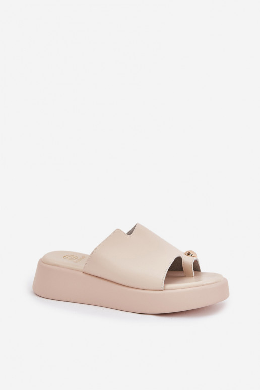 chaussons pour femmes avec plateforme et détails décoratifs en sable