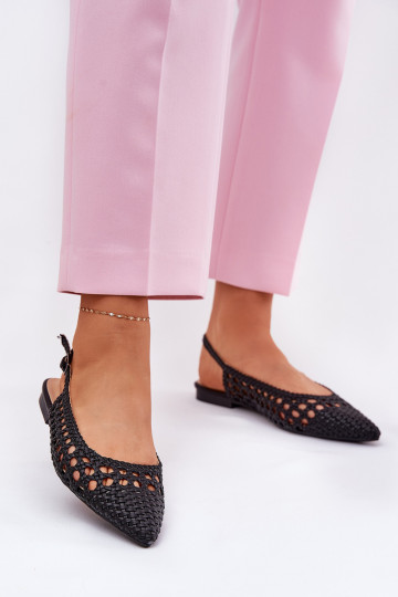 ballerines avec talons larges en noir